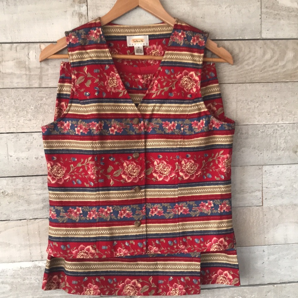 Talbots Cottagecore Floral Skirt & Vest